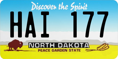 ND license plate HAI177