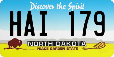 ND license plate HAI179