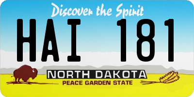 ND license plate HAI181