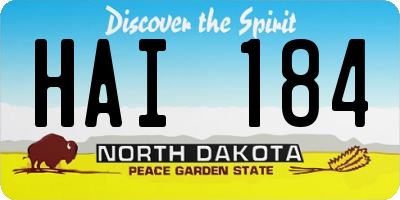 ND license plate HAI184