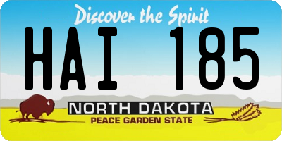 ND license plate HAI185