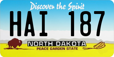ND license plate HAI187
