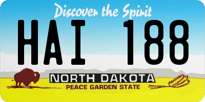 ND license plate HAI188