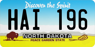 ND license plate HAI196