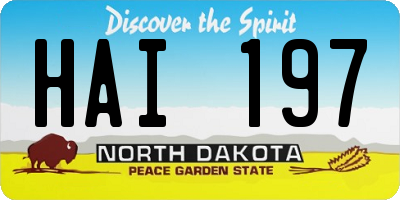 ND license plate HAI197