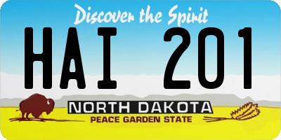 ND license plate HAI201