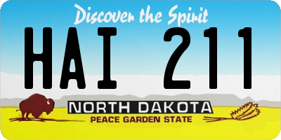 ND license plate HAI211