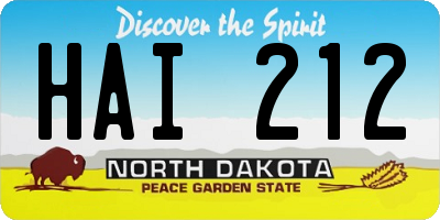 ND license plate HAI212