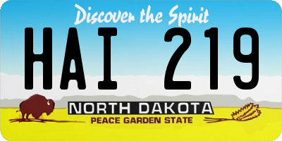 ND license plate HAI219