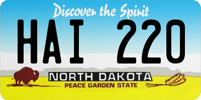 ND license plate HAI220