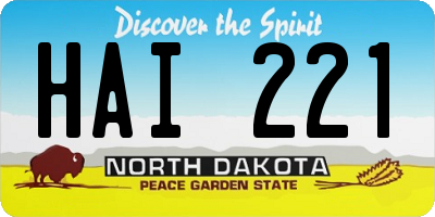 ND license plate HAI221