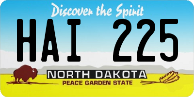 ND license plate HAI225