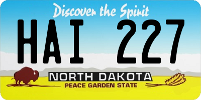 ND license plate HAI227