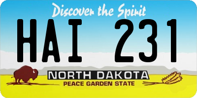 ND license plate HAI231