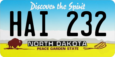 ND license plate HAI232