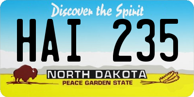 ND license plate HAI235