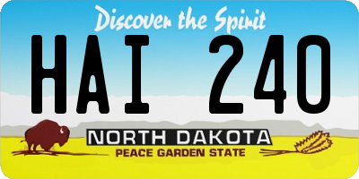 ND license plate HAI240