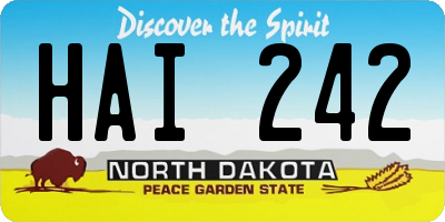 ND license plate HAI242