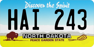 ND license plate HAI243