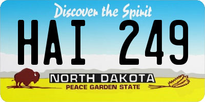 ND license plate HAI249