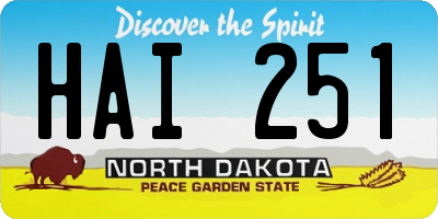 ND license plate HAI251