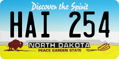 ND license plate HAI254