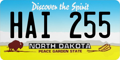 ND license plate HAI255