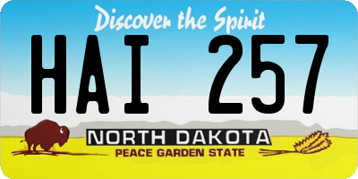 ND license plate HAI257