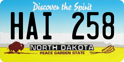 ND license plate HAI258