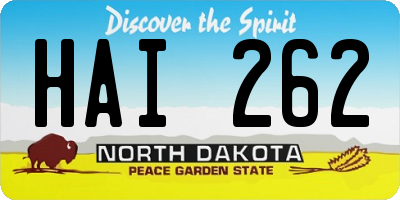 ND license plate HAI262