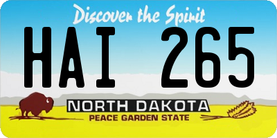 ND license plate HAI265