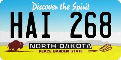 ND license plate HAI268