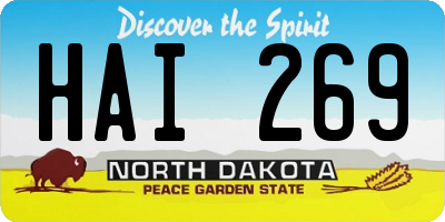 ND license plate HAI269