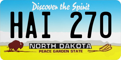 ND license plate HAI270