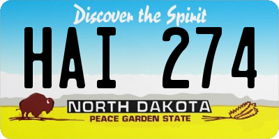 ND license plate HAI274