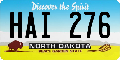 ND license plate HAI276