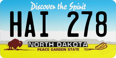 ND license plate HAI278