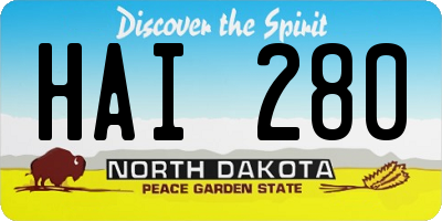 ND license plate HAI280