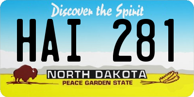 ND license plate HAI281