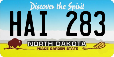 ND license plate HAI283