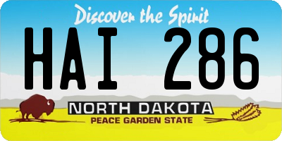 ND license plate HAI286