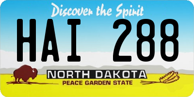 ND license plate HAI288