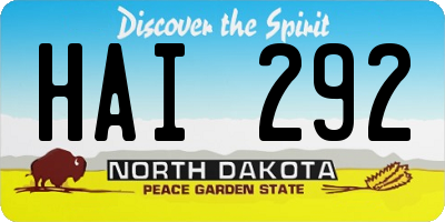 ND license plate HAI292