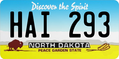 ND license plate HAI293