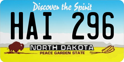 ND license plate HAI296