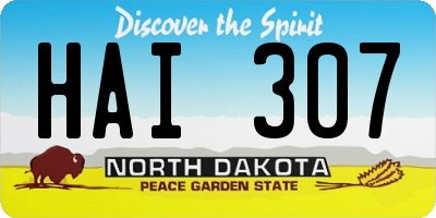 ND license plate HAI307