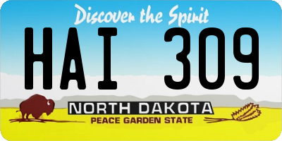 ND license plate HAI309