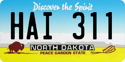 ND license plate HAI311