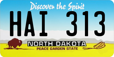 ND license plate HAI313