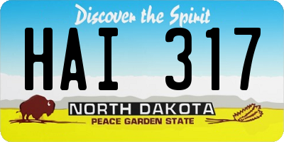 ND license plate HAI317